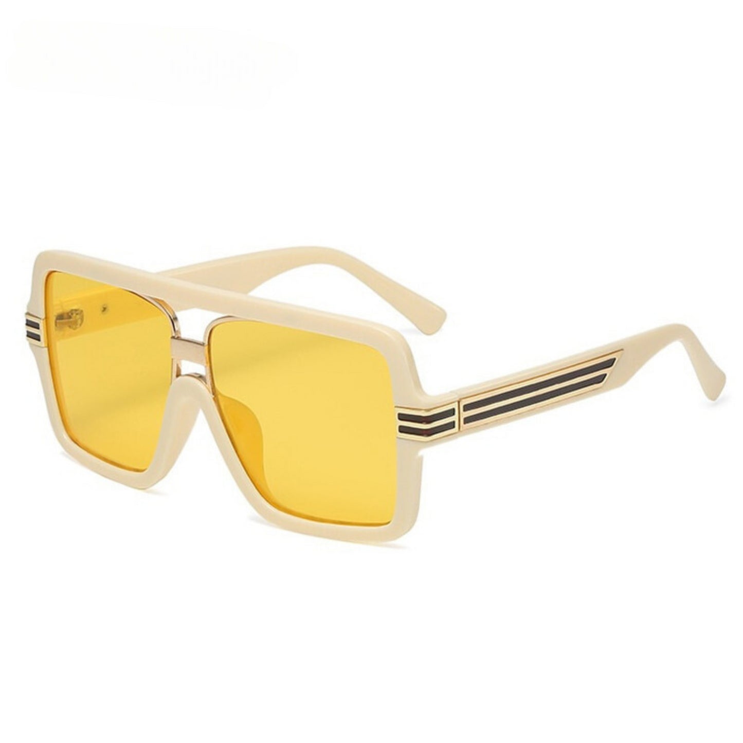 Luxury Oversized Square Sunglasses with Double Bridge for Women | ULZZANG BELLA