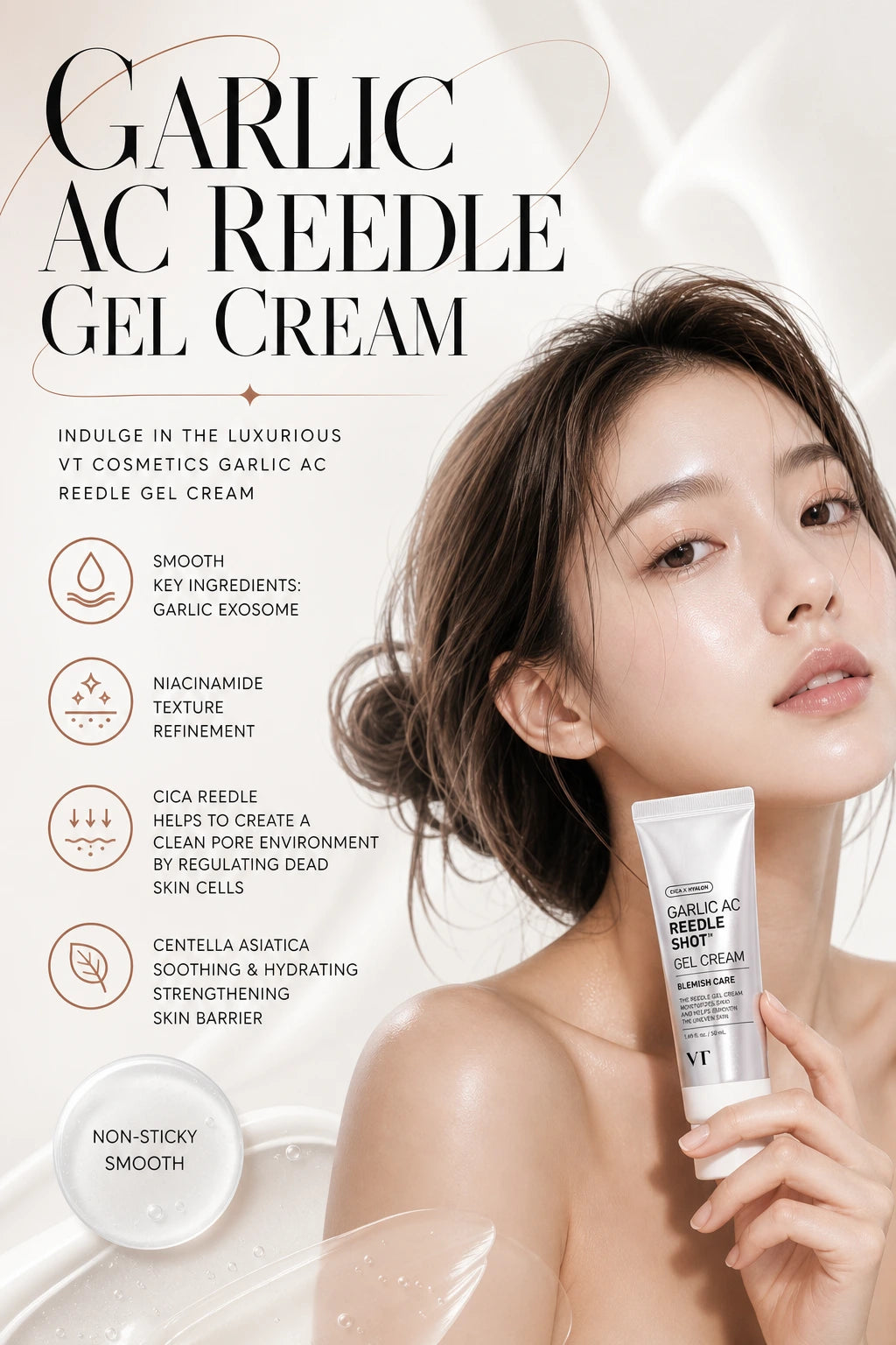 Garlic AC Reedle Gel Cream 50ml | VT Cosmetics | VT Cosmetics Garlic AC Reedle Gel Cream – Artisanal Luxury