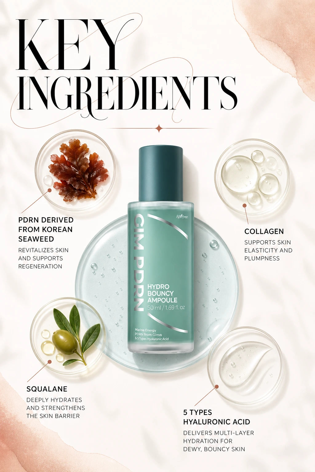 Gim PDRN Hydro Bouncy Ampoule 50ml | ISNTREE | ISNTREE Gim PDRN Hydro Bouncy Ampoule - Artisanal Serum