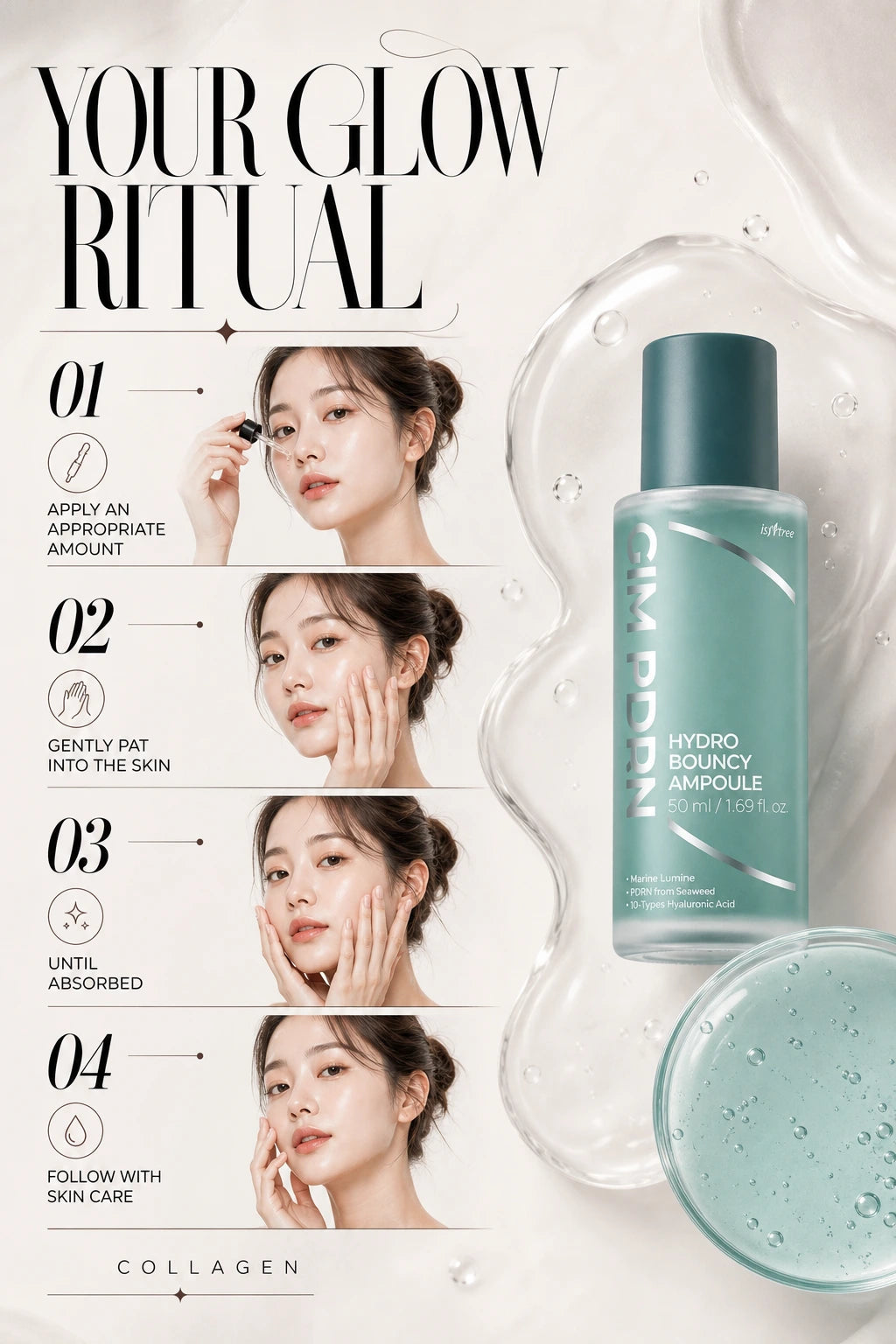 Gim PDRN Hydro Bouncy Ampoule 50ml | ISNTREE | ISNTREE Gim PDRN Hydro Bouncy Ampoule - Artisanal Serum