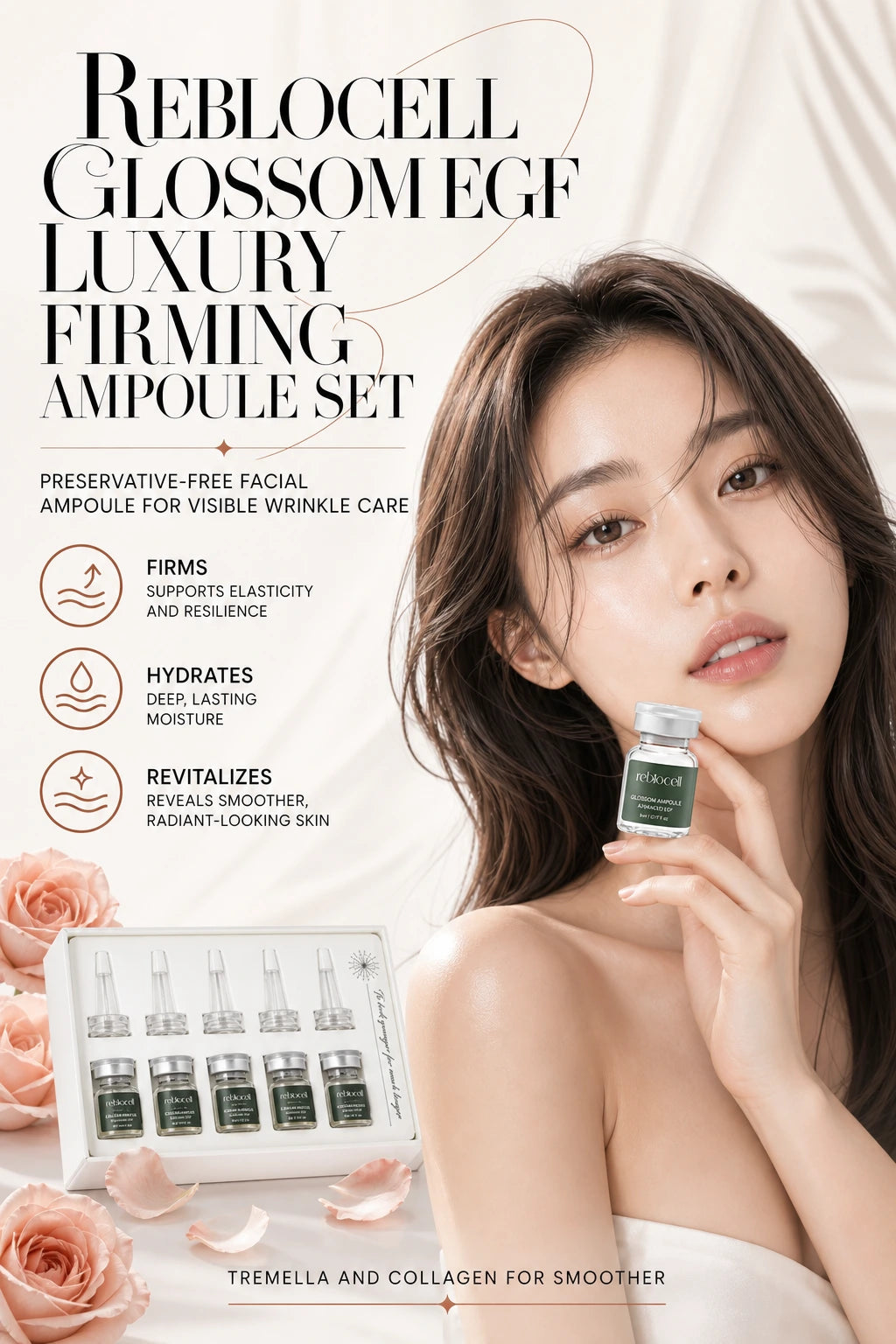 Glossom Ampoule EGF 4ppm 5ml x 5 | Reblocell | Reblocell Glossom EGF Luxury Firming Ampoule Set