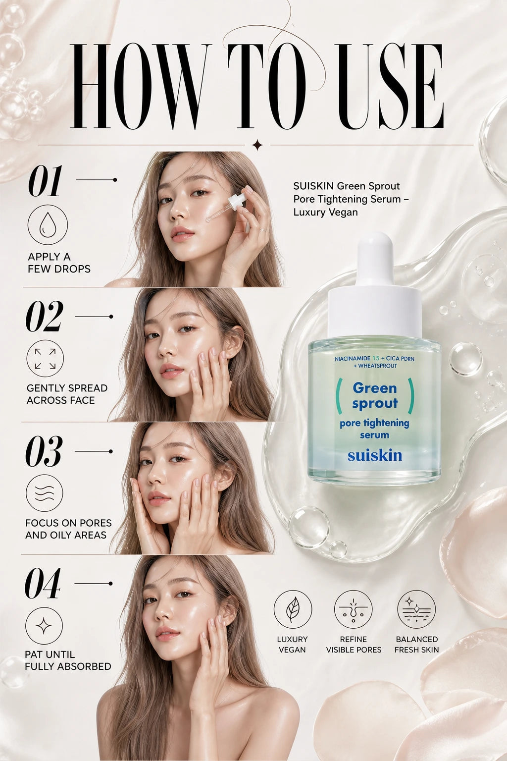 Green Sprout Pore Tightening Serum 67g | SUISKIN | SUISKIN Couture Green Sprout Pore Tightening Serum