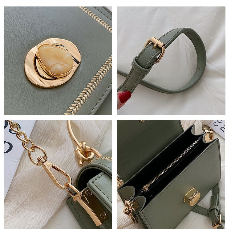 Elegant Luxe PU Leather Crossbody Handbag for Women | ULZZANG BELLA