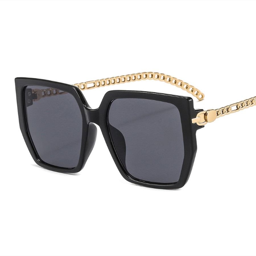 Retro Chic Colorblock Oversized Sunglasses for Women | ULZZANG BELLA