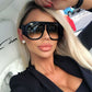 Luxury Oversized Wide Frame Retro Sunglasses for Women | ULZZANG BELLA