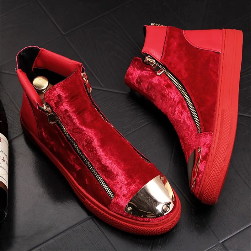 Luxury Hip Hop Leather Sneakers Boots for Women | ULZZANG BELLA