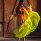 Ethereal Mesh Gradient Crop Top Skirt Ensemble Set for Women | ULZZANG BELLA