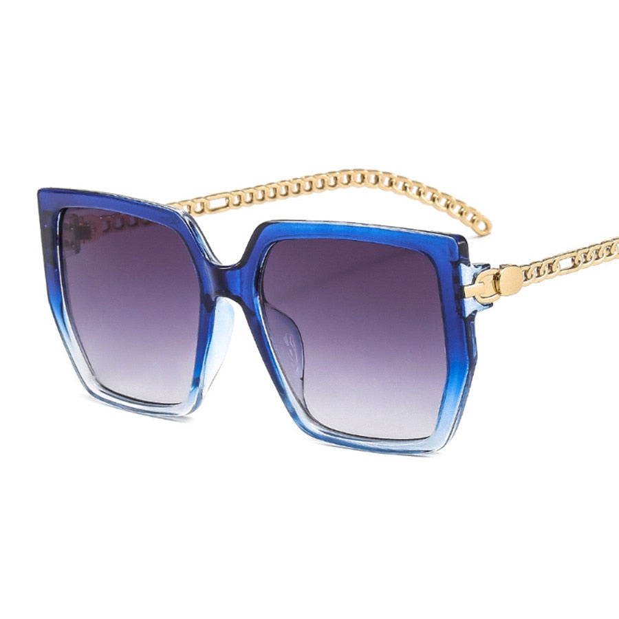 Retro Chic Colorblock Oversized Sunglasses for Women | ULZZANG BELLA