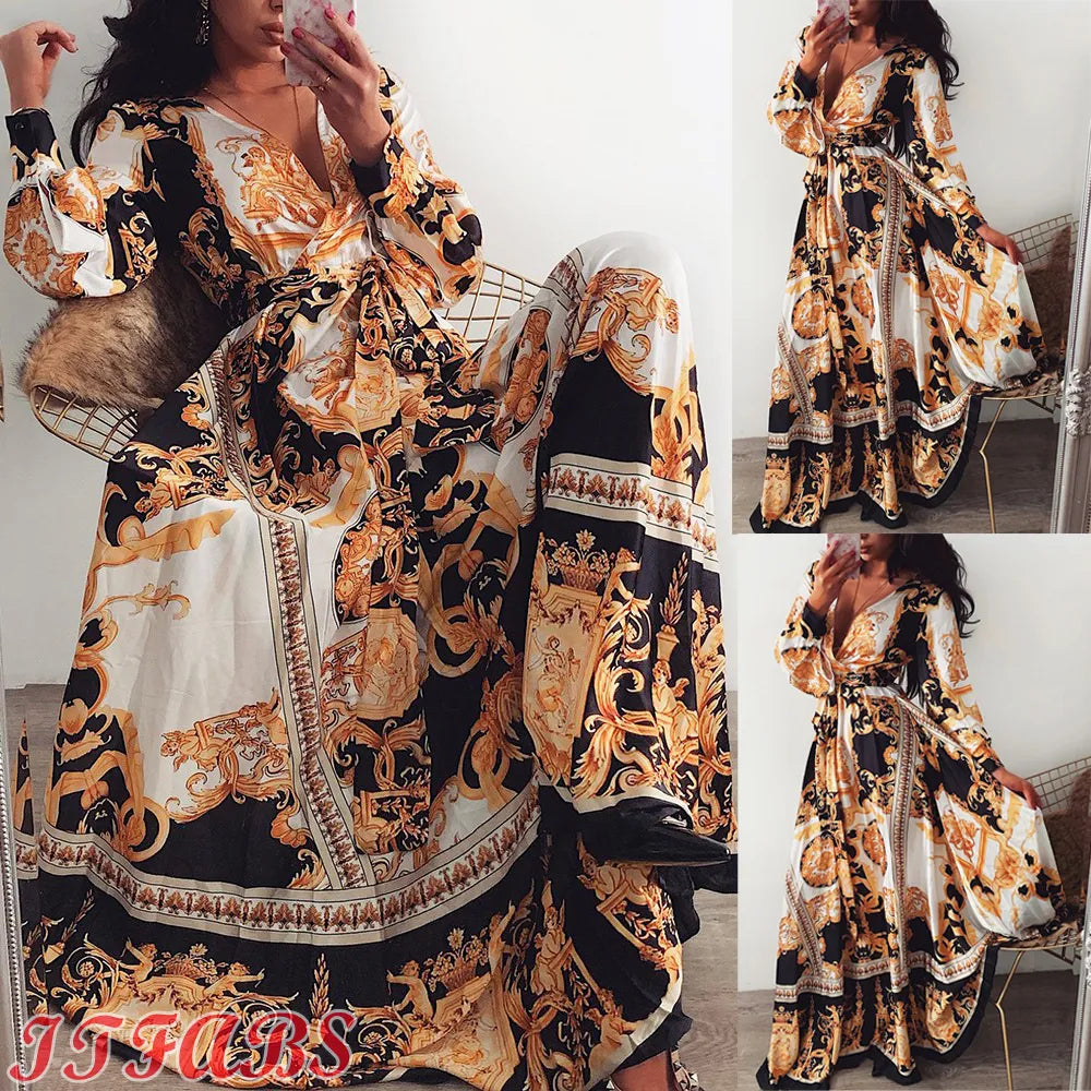 Italian Long Sleeve Maxi Dress for Women | ULZZANG BELLA