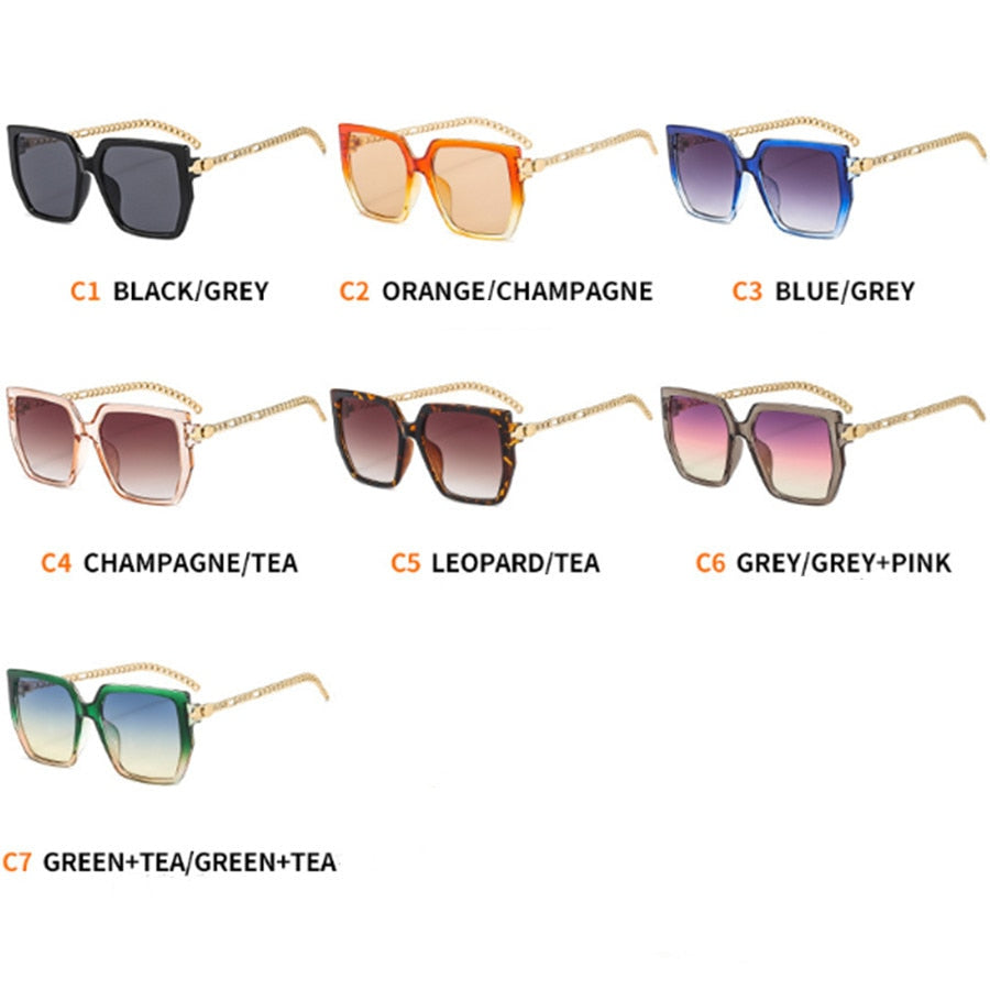 Retro Chic Colorblock Oversized Sunglasses for Women | ULZZANG BELLA