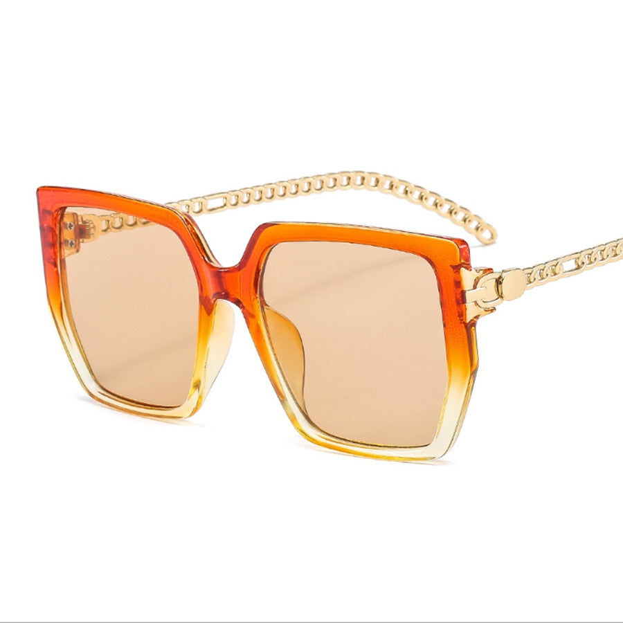 Retro Chic Colorblock Oversized Sunglasses for Women | ULZZANG BELLA