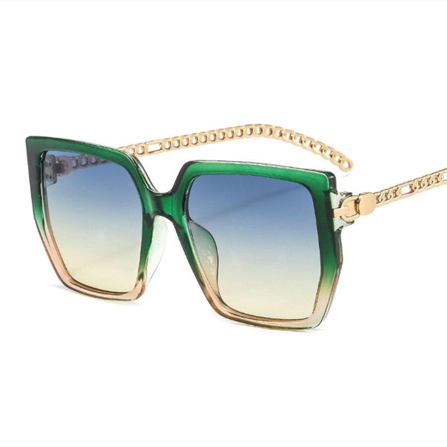 Retro Chic Colorblock Oversized Sunglasses for Women | ULZZANG BELLA