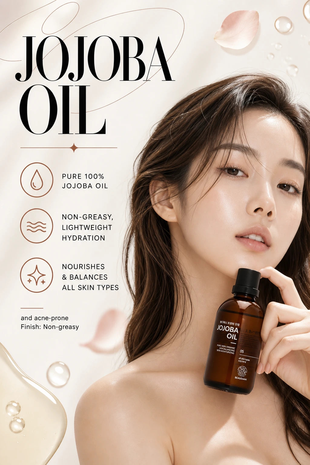 Jojoba Oil 100ml | BEAUDIANI | BEAUDIANI Jojoba Oil 100ml | Artisanal Luxury Facial Oil