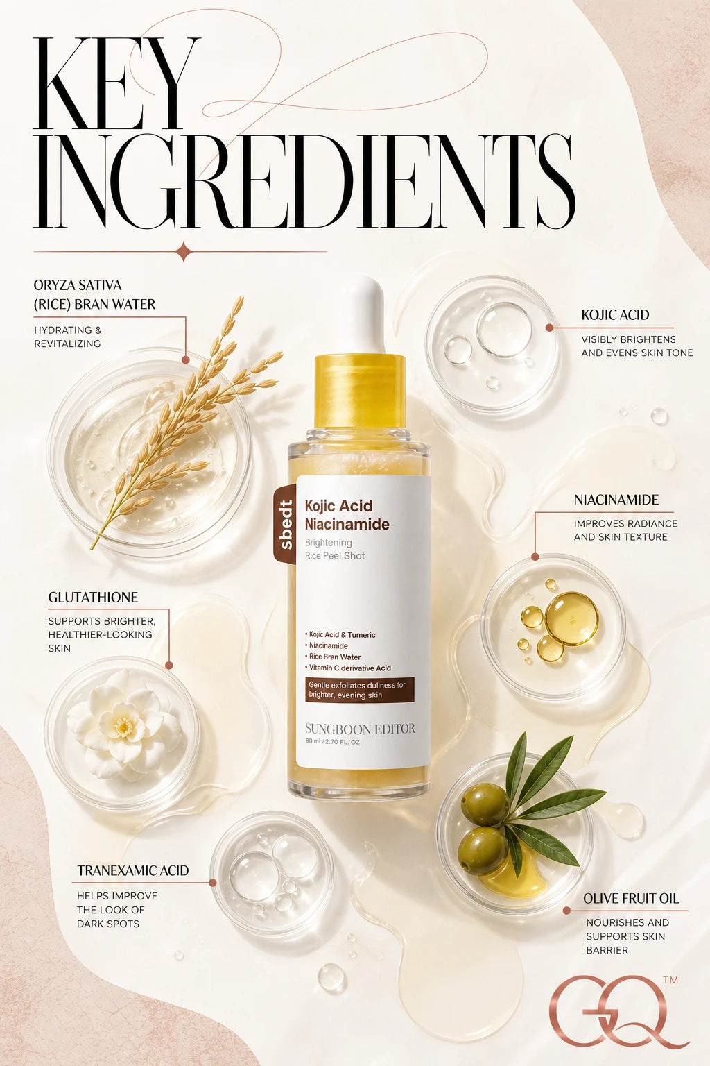 Kojic Acid Niacinamide Rice Peel Shot 80ml | Sungboon Editor | Sungboon Editor Kojic Acid Rice Peel Shot, Luxe Exfoliating Essence