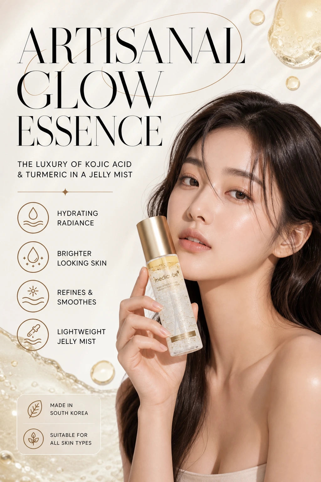 Kojic Acid Turmeric Vita Jelly Mist Serum 100ml | MEDICUBE | MEDICUBE Kojic Acid Turmeric Serum - Artisanal Luxury Essence