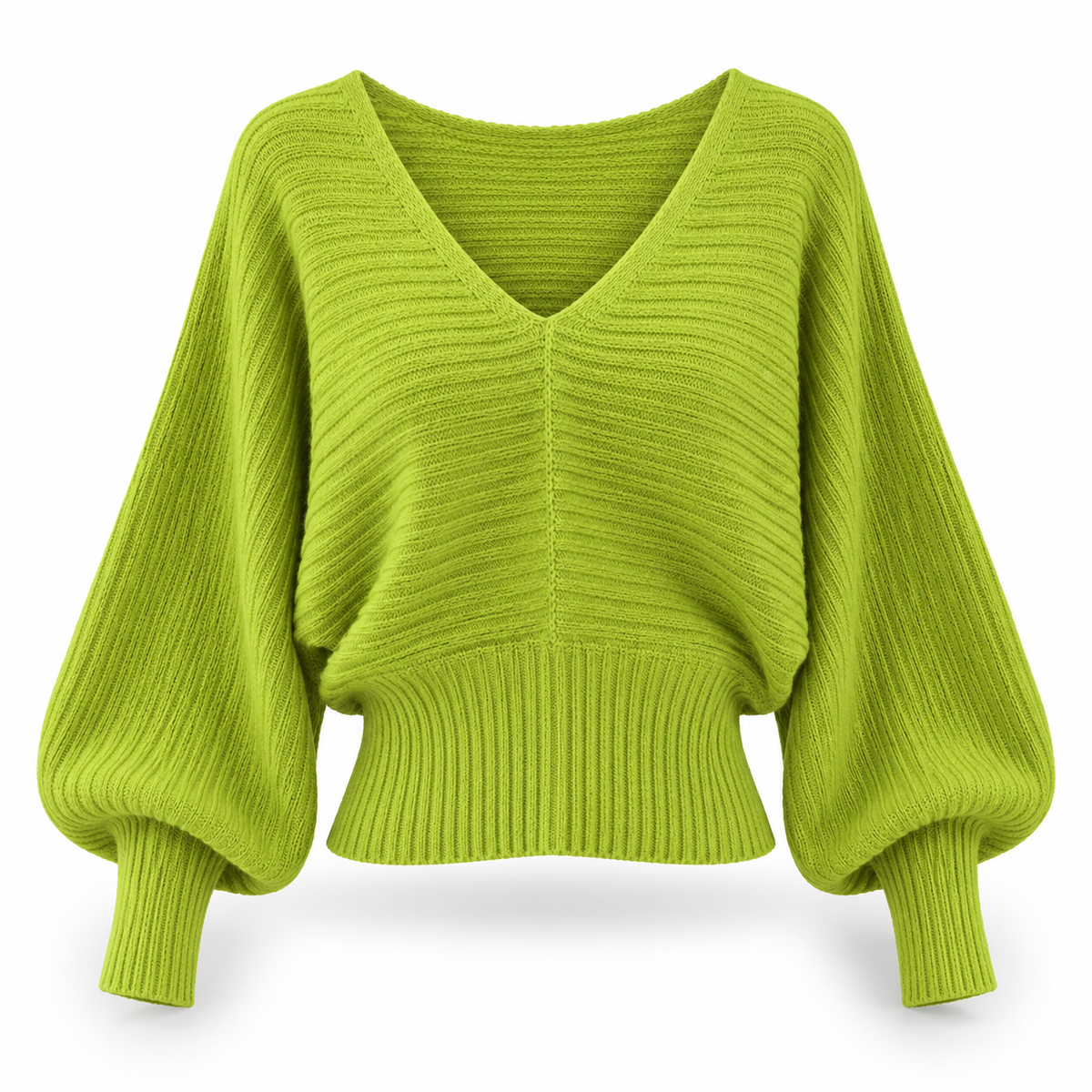 Sweetheart V-Neck Ribbed Knit Sweater | ULZZANG BELLA