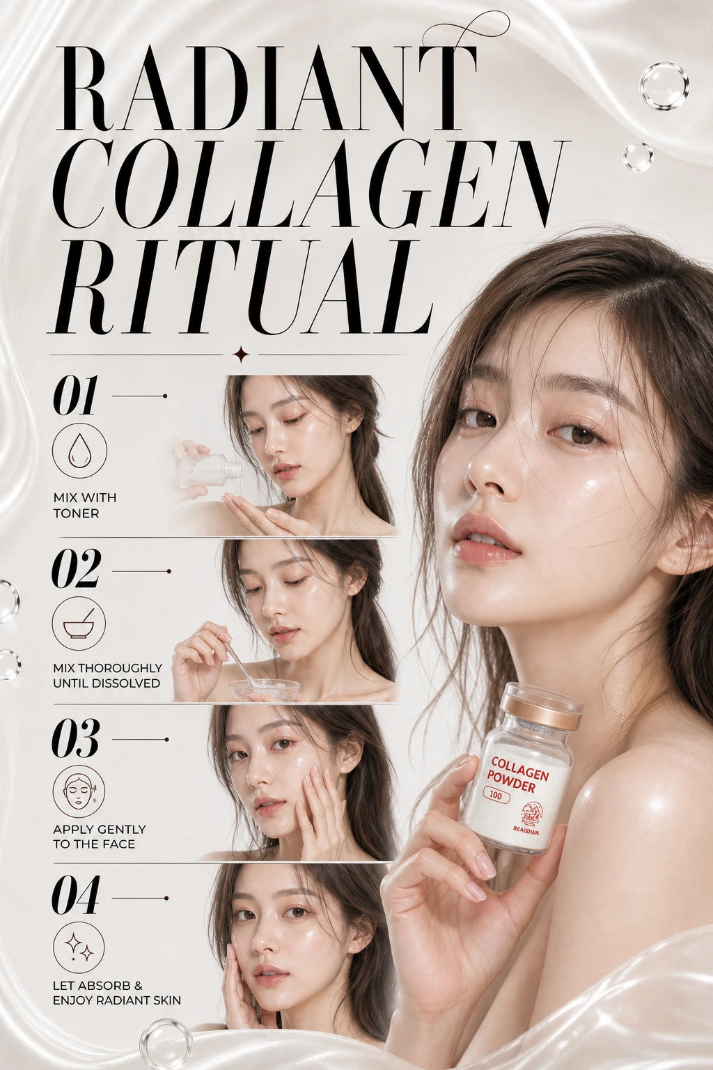 Luminous Anti-Aging Collagen Powder | BEAUDIANI | BEAUDIANI Luminous Collagen Powder - Couture Luxury Elixir