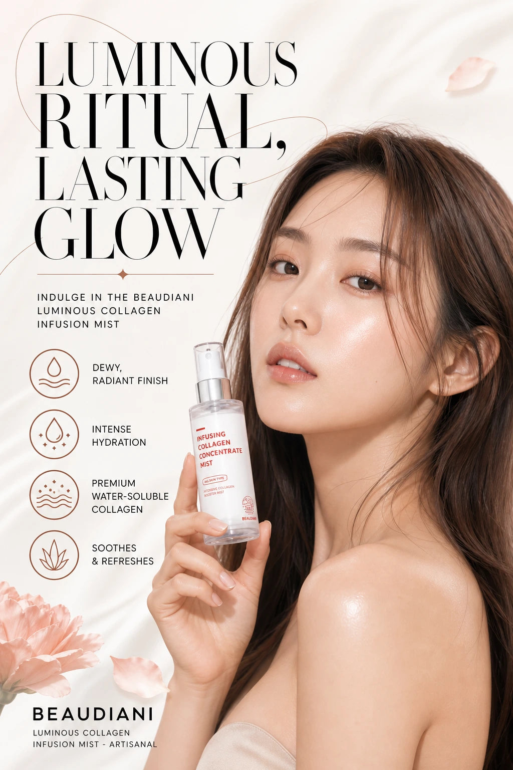 Luminous Collagen Infusion Mist | BEAUDIANI | BEAUDIANI Luminous Collagen Infusion Mist - Artisanal Hydration