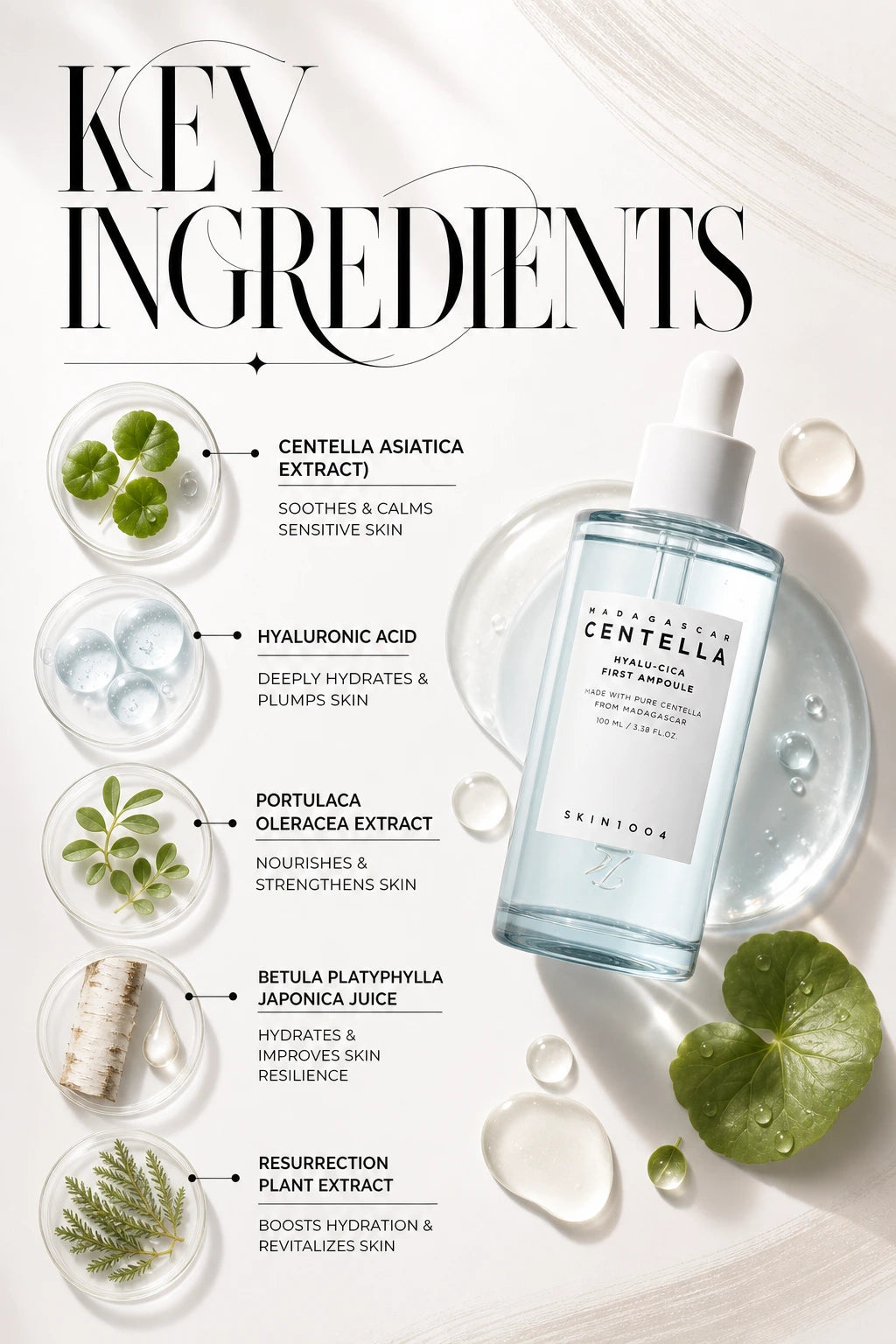 Madagascar Centella Hyalu-Cica First Ampoule 100ml | SKIN1004 | SKIN1004 Artisanal Hydrating Ampoule for Radiant Skin