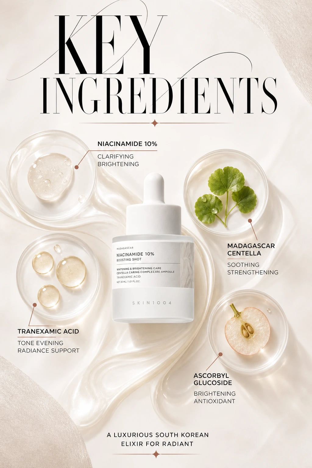 Madagascar Centella Niacinamide 10 Boosting Shot Ampoule 30ml | SKIN1004 | SKIN1004 Niacinamide 10 Ampoule - Artisanal Luxury Serum