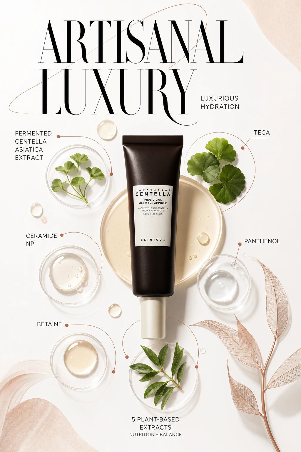 Madagascar Centella Probio-cica Glow Sun Ampoule 50ml | SKIN1004 | SKIN1004 Madagascar Glow Sun Ampoule - Artisanal Luxury Serum
