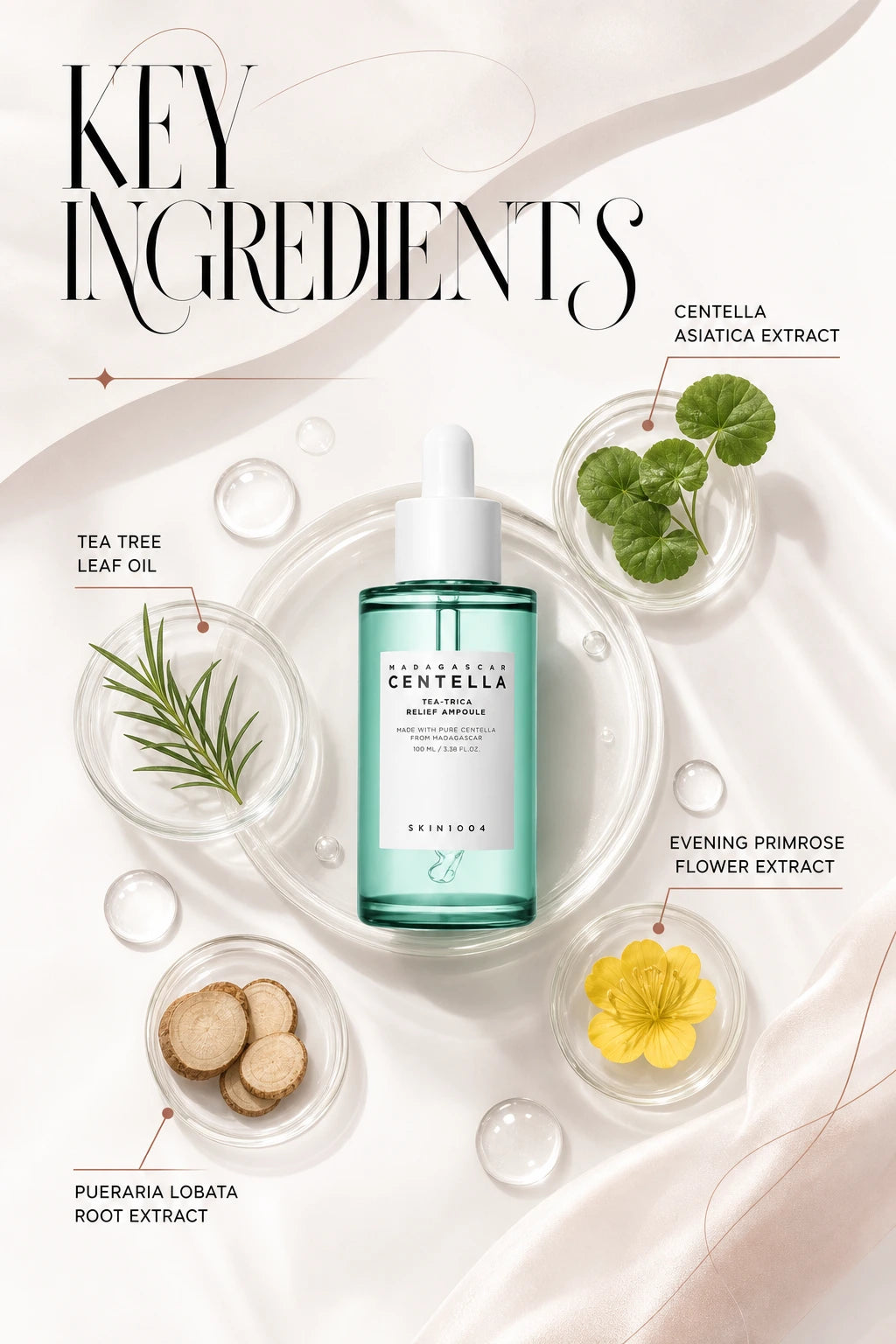 Madagascar Centella Tea-Trica Relief Ampoule - 2 Size | SKIN1004 | SKIN1004 Madagascar Centella Relief Serum - Artisanal Luxury