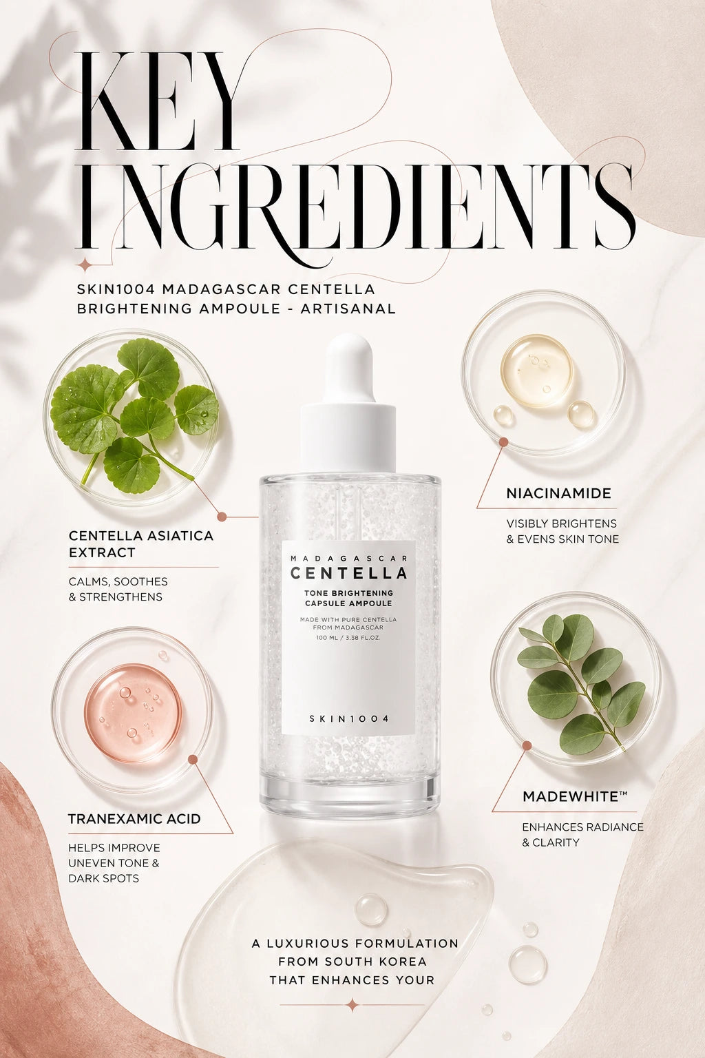 Madagascar Centella Tone Brightening Capsule Ampoule 100ml | SKIN1004 | SKIN1004 Madagascar Centella Brightening Ampoule - Artisanal Luxe