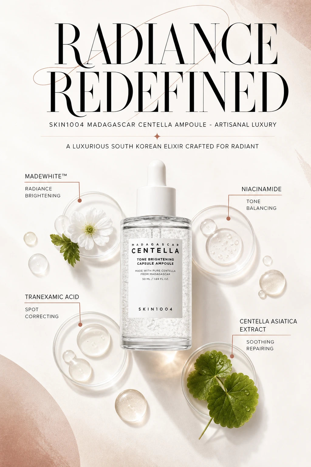 Madagascar Centella Tone Brightening Capsule Ampoule 50ml | SKIN1004 | SKIN1004 Madagascar Centella Ampoule - Artisanal Luxury Serum