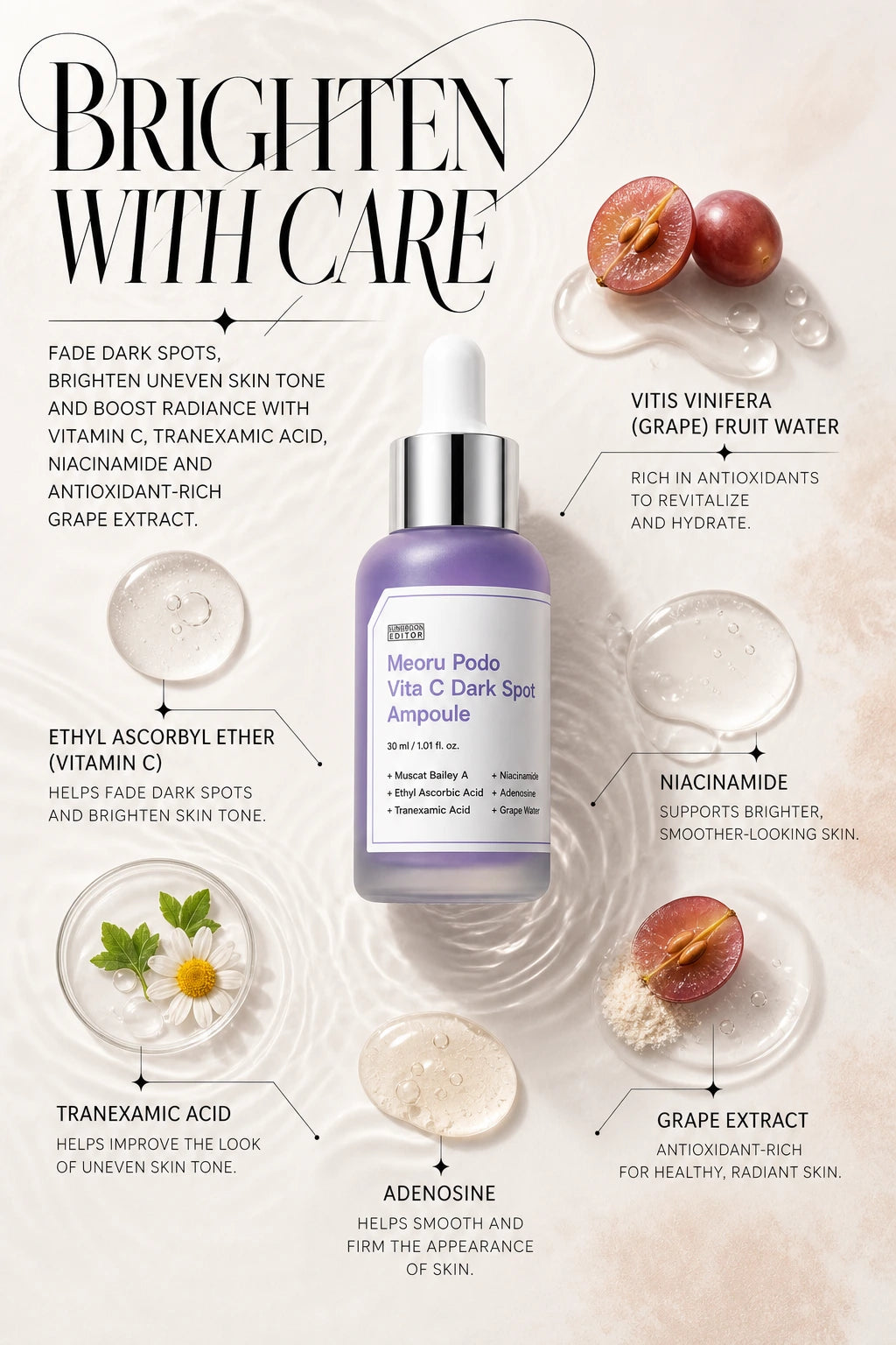 Meoru Podo VitaC Dark Spot Ampoule 30ml | Sungboon Editor | Sungboon Editor Vita C Dark Spot Ampoule | Brightening Serum