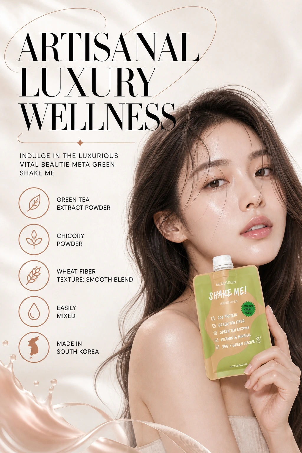 Meta Green Shake Me | Vital Beautie | Vital Beautie Nutritional Shake - Artisanal Luxury Wellness