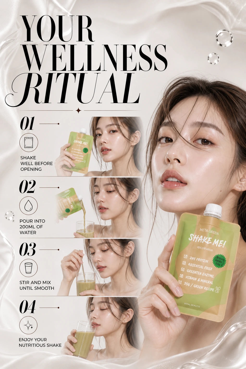 Meta Green Shake Me | Vital Beautie | Vital Beautie Nutritional Shake - Artisanal Luxury Wellness