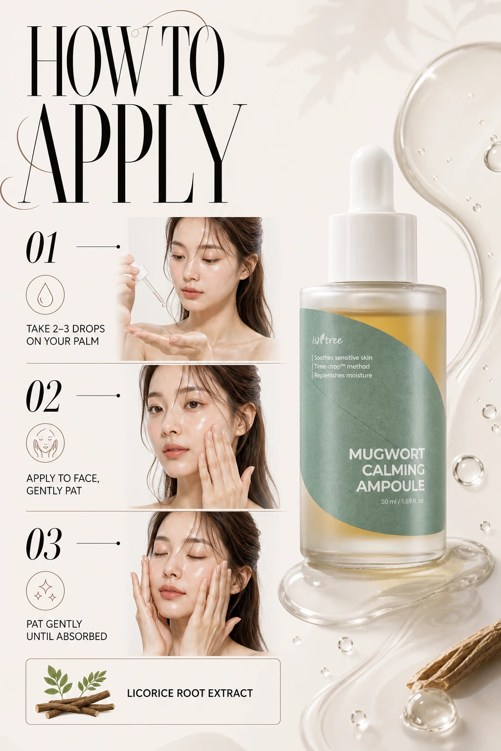 Mugwort Calming Ampoule 50ml | ISNTREE | ISNTREE Mugwort Calming Serum - Handcrafted Luxury Hydration