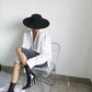 European Navy Blue Wool Fedora Retro Hat for Women | ULZZANG BELLA