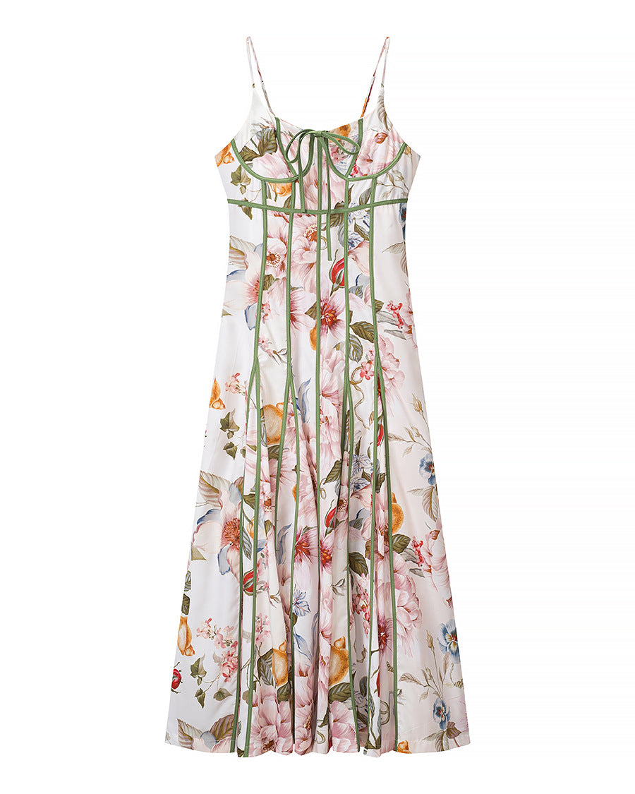 Fiorella Floral Corset A-Line Maxi Dress | ULZZANG BELLA
