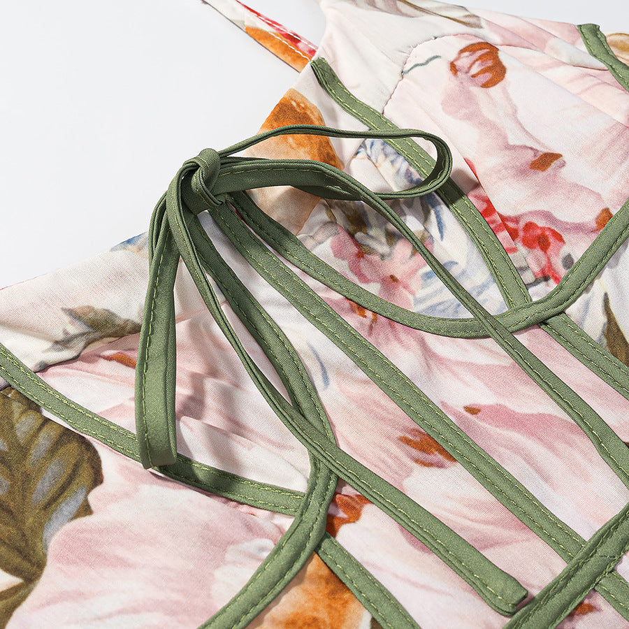 Fiorella Floral Corset A-Line Maxi Dress | ULZZANG BELLA