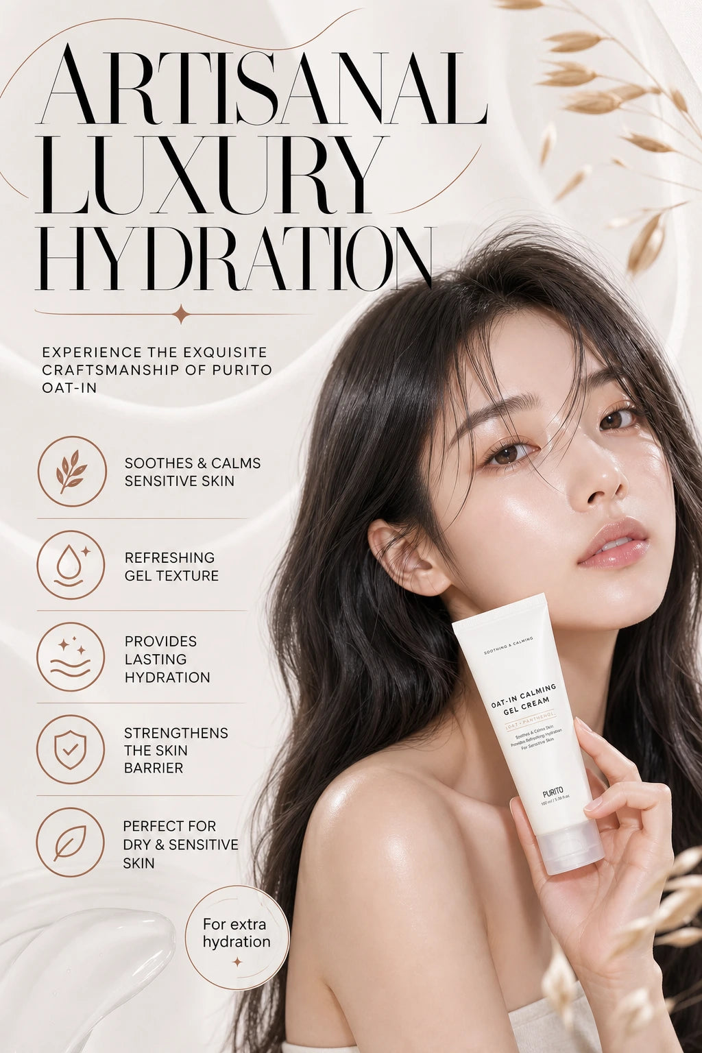 Oat-in Calming Gel Cream 100ml | PURITO | PURITO Oat-in Calming Gel Cream - Artisanal Luxury Hydration