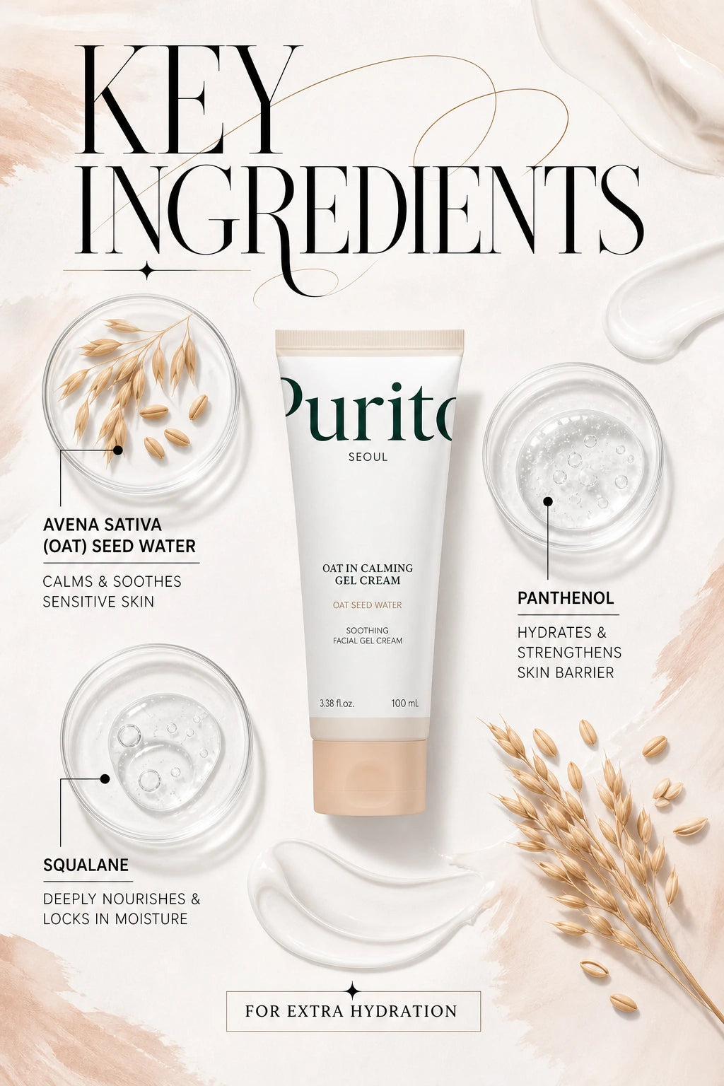 Oat-in Calming Gel Cream 100ml | PURITO | PURITO Oat-in Calming Gel Cream - Artisanal Luxury Hydration