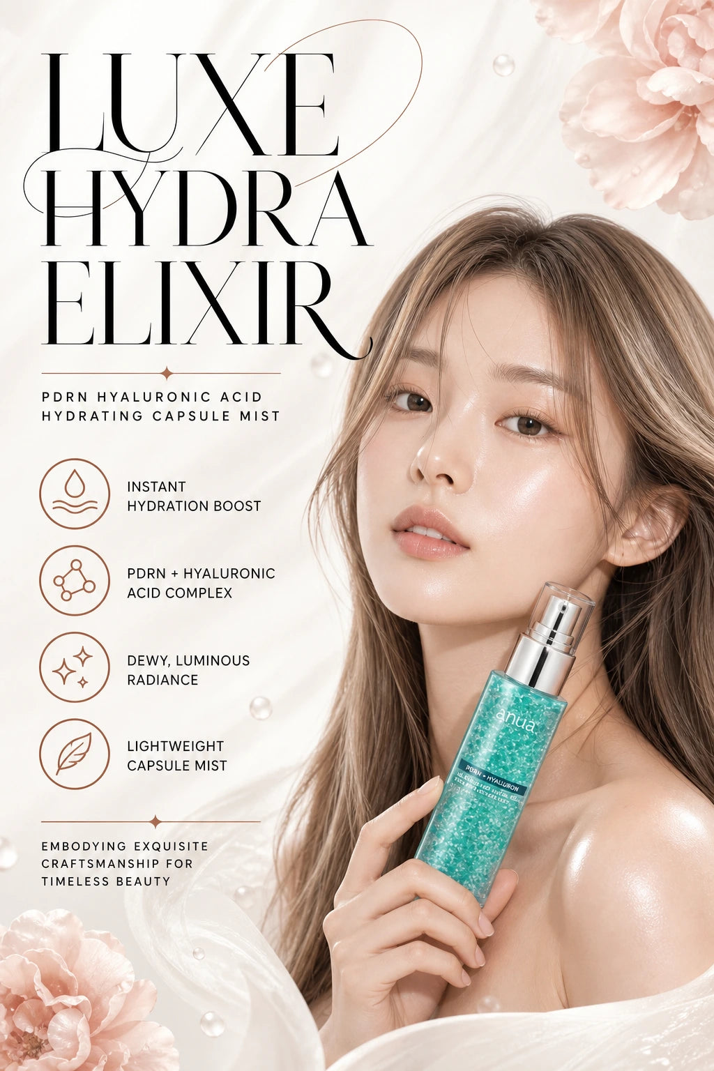 PDRN HYALURONIC ACID HYDRATING CAPSULE MIST 100ml | Anua | Anua PDRN Hydrating Mist - Luxe Couture Skin Elixir