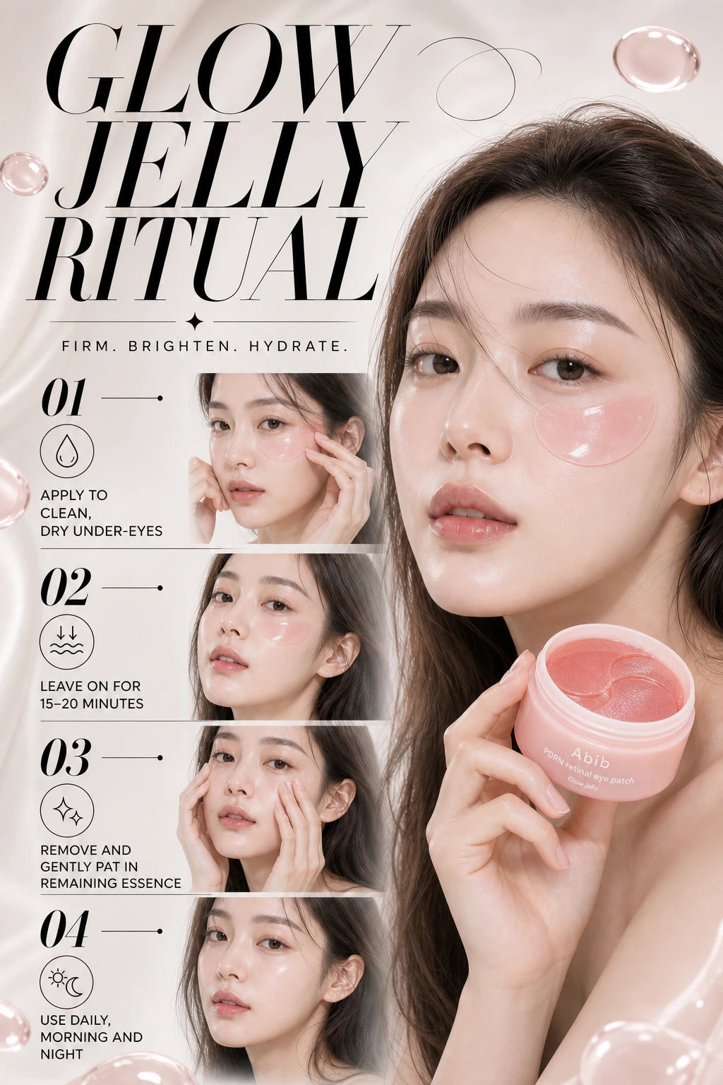 PDRN Retinal Eye Patch Glow Jelly 60ea | Abib | Abib Luxury PDRN Retinal Glow Jelly Eye Patches Set