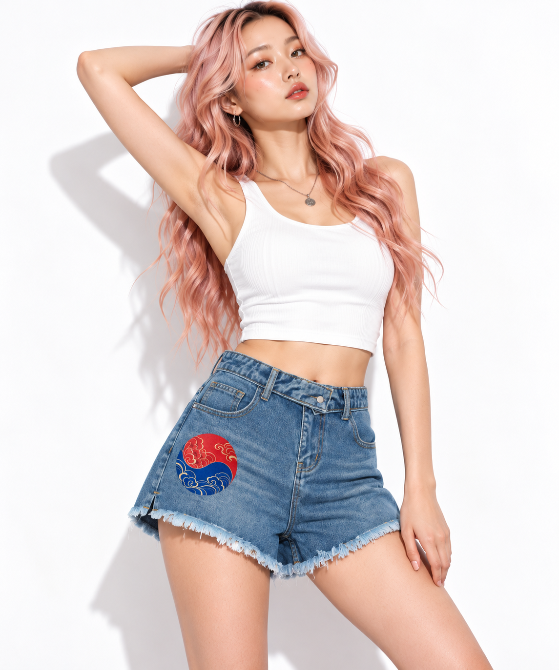 ULZZANG BELLA High-Rise A-Line Denim Shorts for Effortless Style
