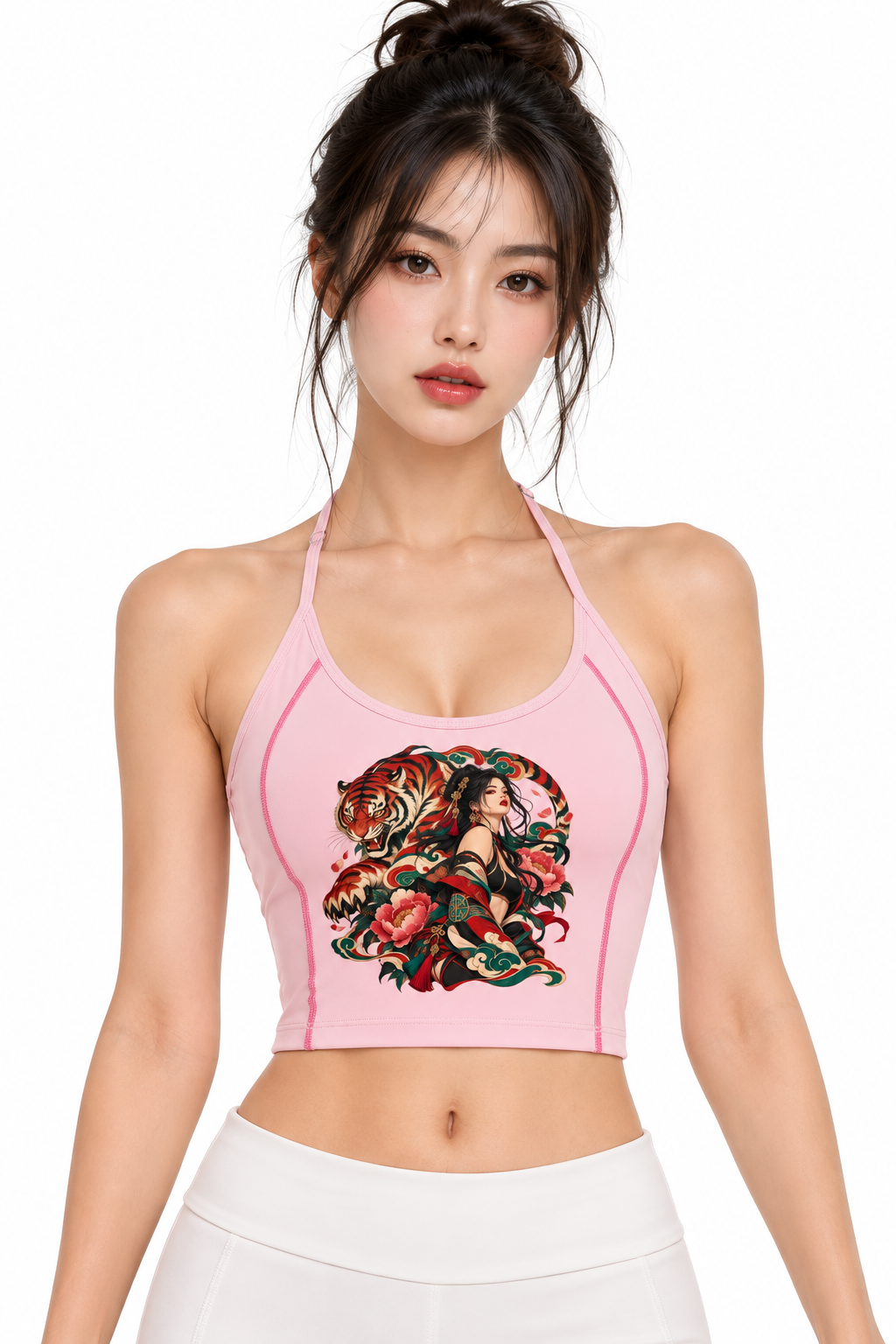Sora Sculpt Halter Neck Cropped Yoga Tank Top | ULZZANG BELLA