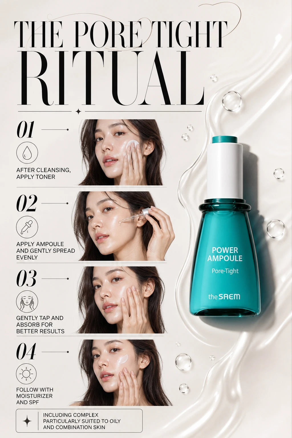 Power Ampoule Pore Tight 35ml | theSAEM | theSAEM Power Ampoule Pore Tight – Artisanal Serum Excellence