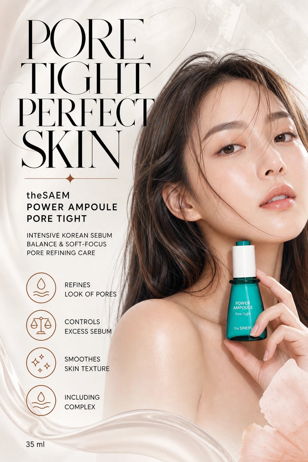 Power Ampoule Pore Tight 35ml | theSAEM | theSAEM Power Ampoule Pore Tight – Artisanal Serum Excellence