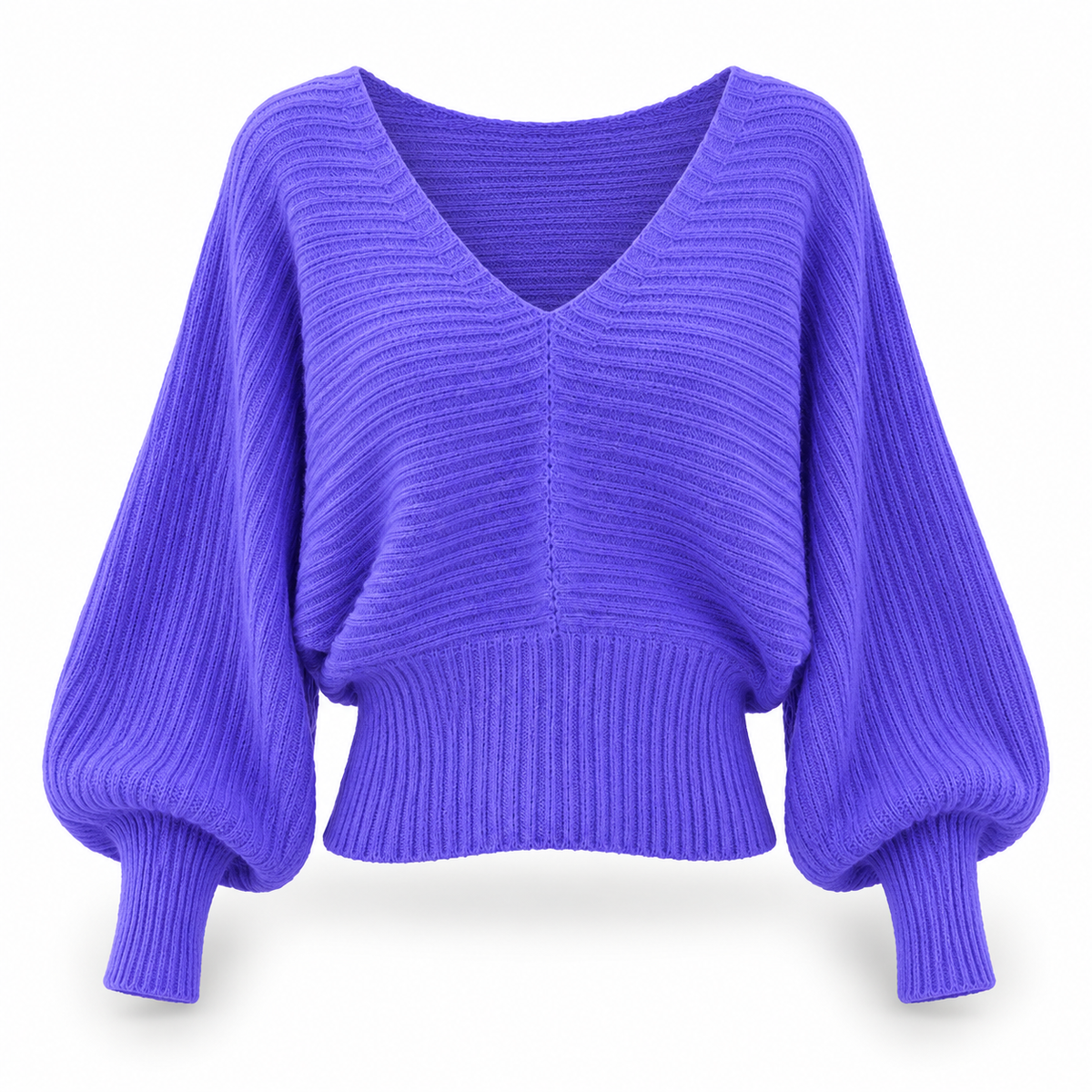 Sweetheart V-Neck Ribbed Knit Sweater | ULZZANG BELLA