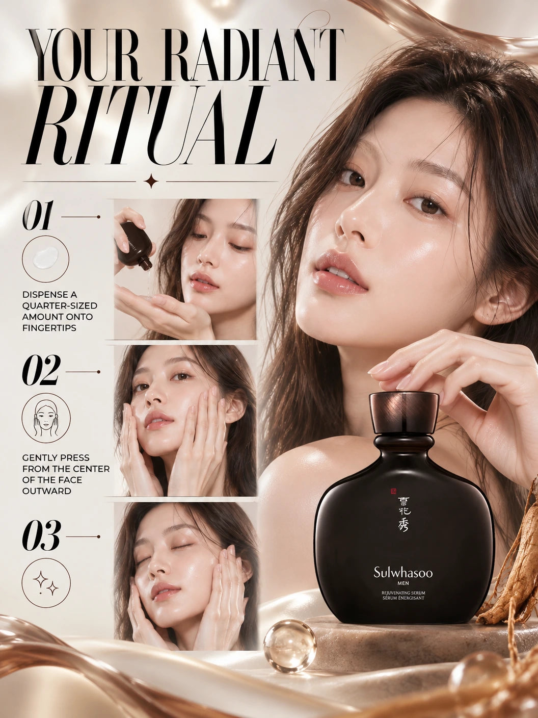 Rejuvenating Ginseng Hydration Serum for Luminous Skin | Sulwhasoo | Sulwhasoo Rejuvenating Ginseng Serum - Artisanal Luxury Elixir