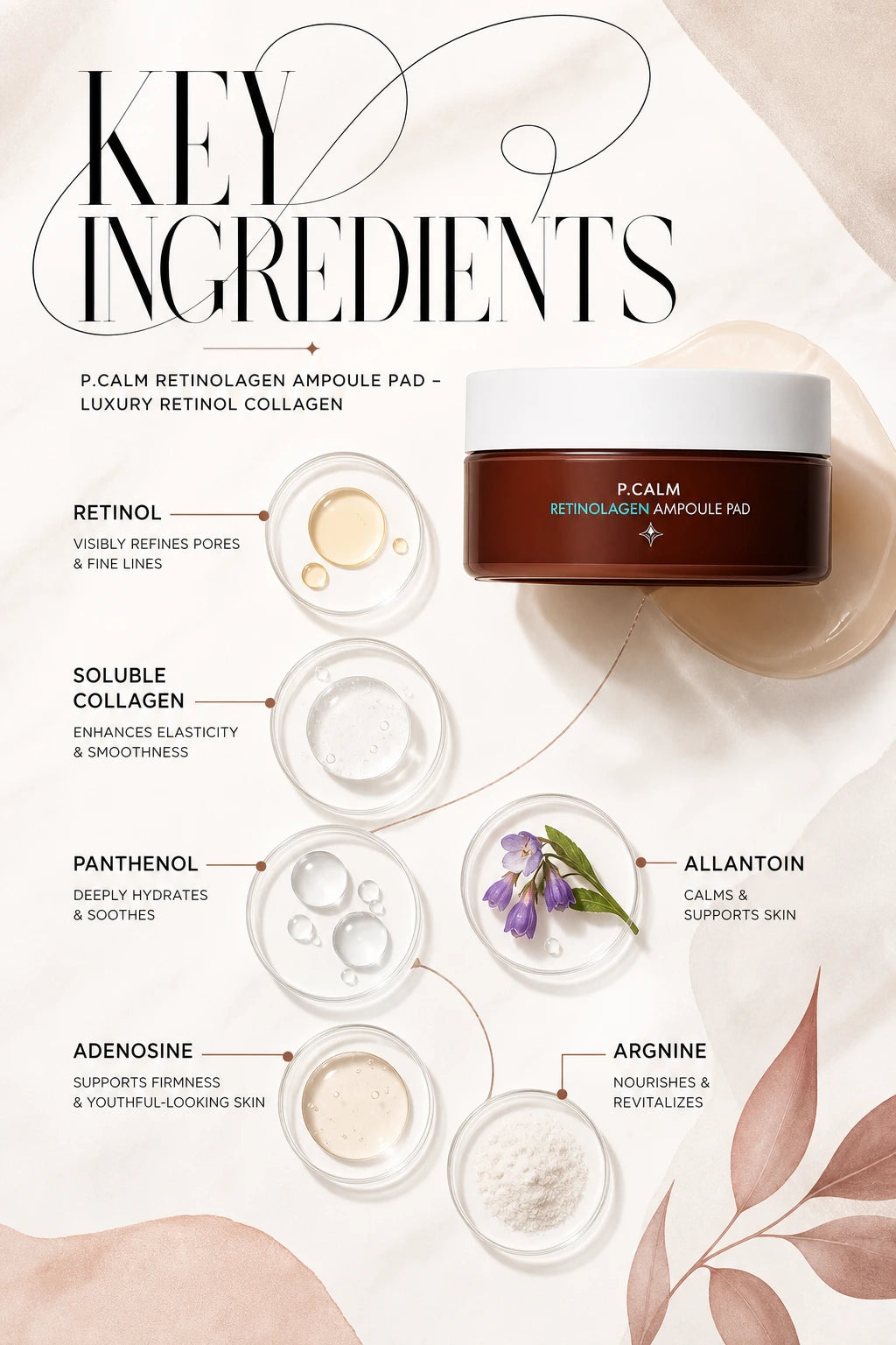Retinolagen Ampoule Pad 85g | P.CALM | P.CALM Retinolagen Luxury Hydrogel Ampoule Pads 85g