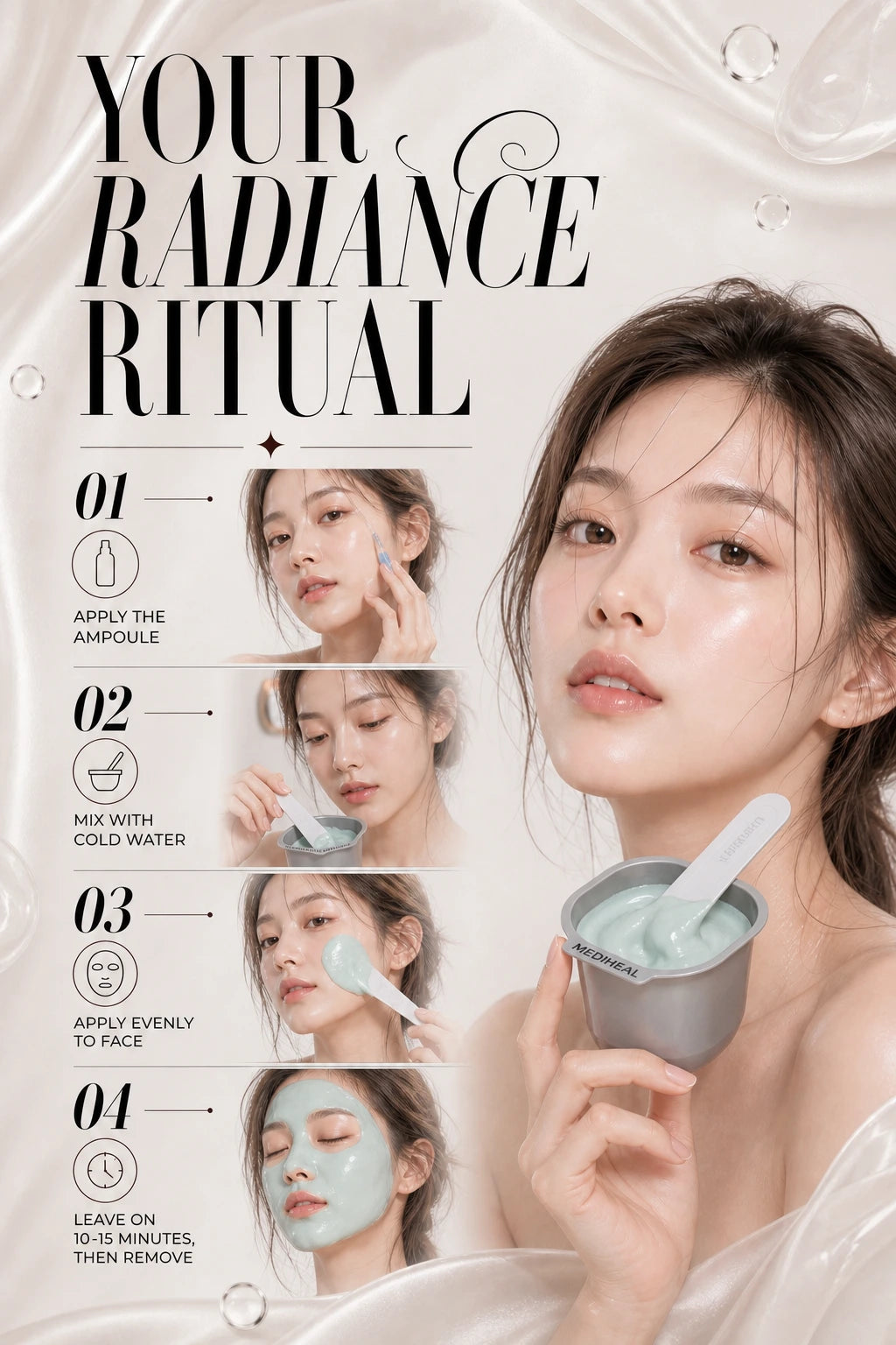 Revitalising Madecassoside Derma Modeling Pack for Youthful Glass Skin | MEDIHEAL | MEDIHEAL Revitalising Modeling Pack - Couture Luxury Treatment