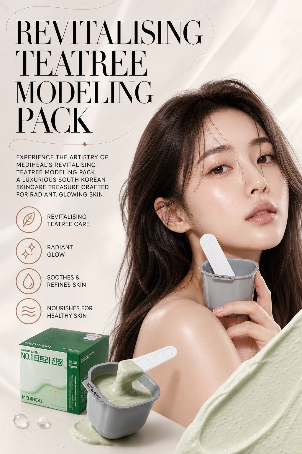 Revitalising Teatree Modeling Pack for Glowing Skin | MEDIHEAL | MEDIHEAL Teatree Modeling Pack - Artisanal Luxury Skincare