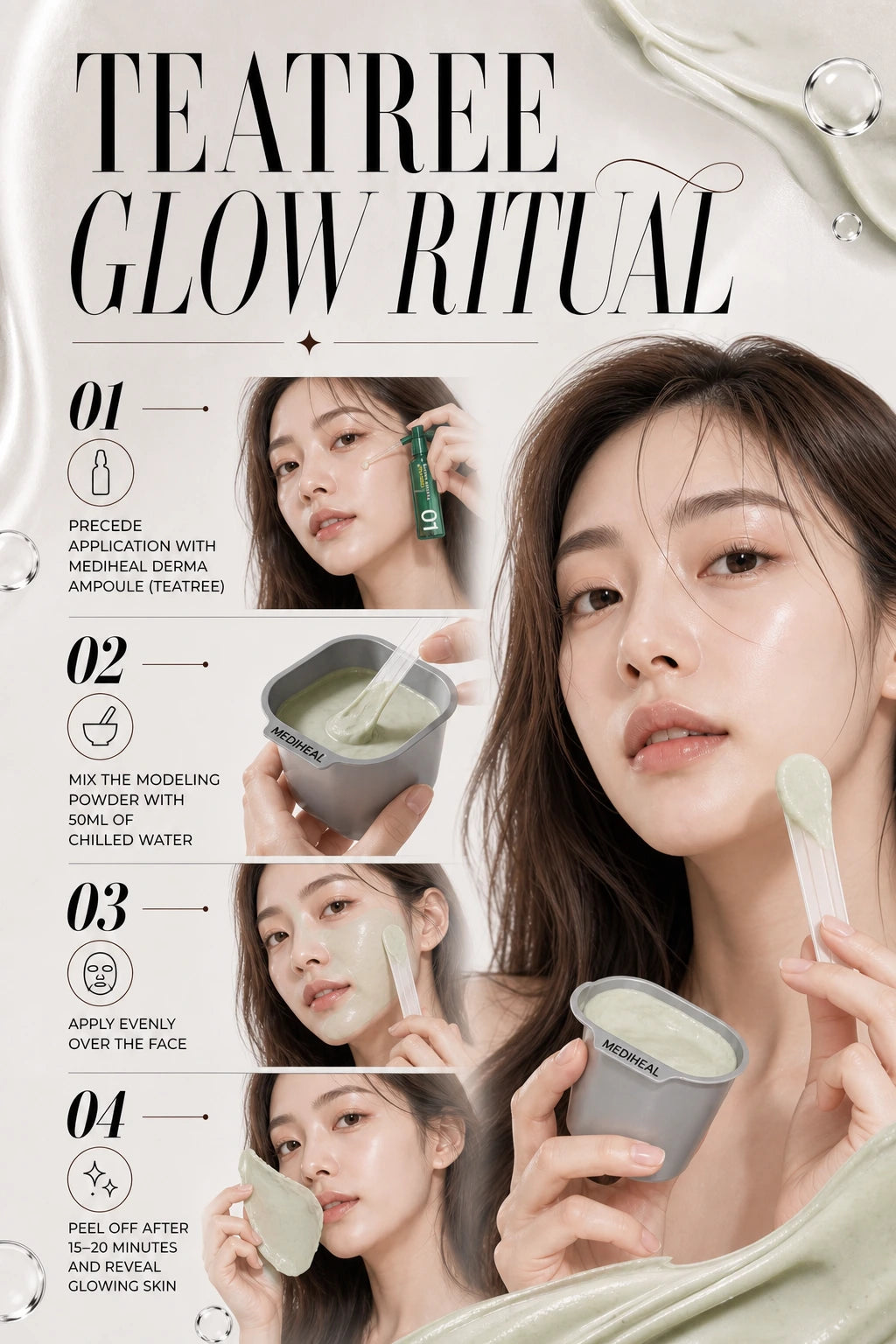 Revitalising Teatree Modeling Pack for Glowing Skin | MEDIHEAL | MEDIHEAL Teatree Modeling Pack - Artisanal Luxury Skincare