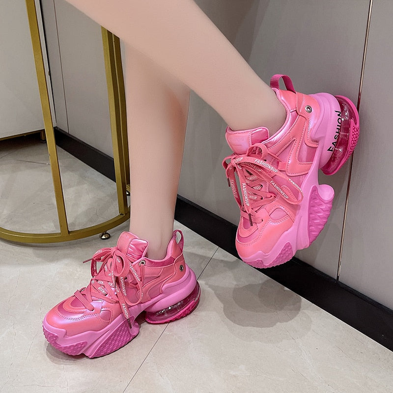 Vulcanized Platform Sneakers: Breathable Running Shoes for Women | ULZZANG BELLA